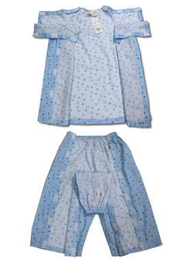 夏款针灸瘫痪老人易穿脱衣服全开式病号服男女骨折手术病人护理服