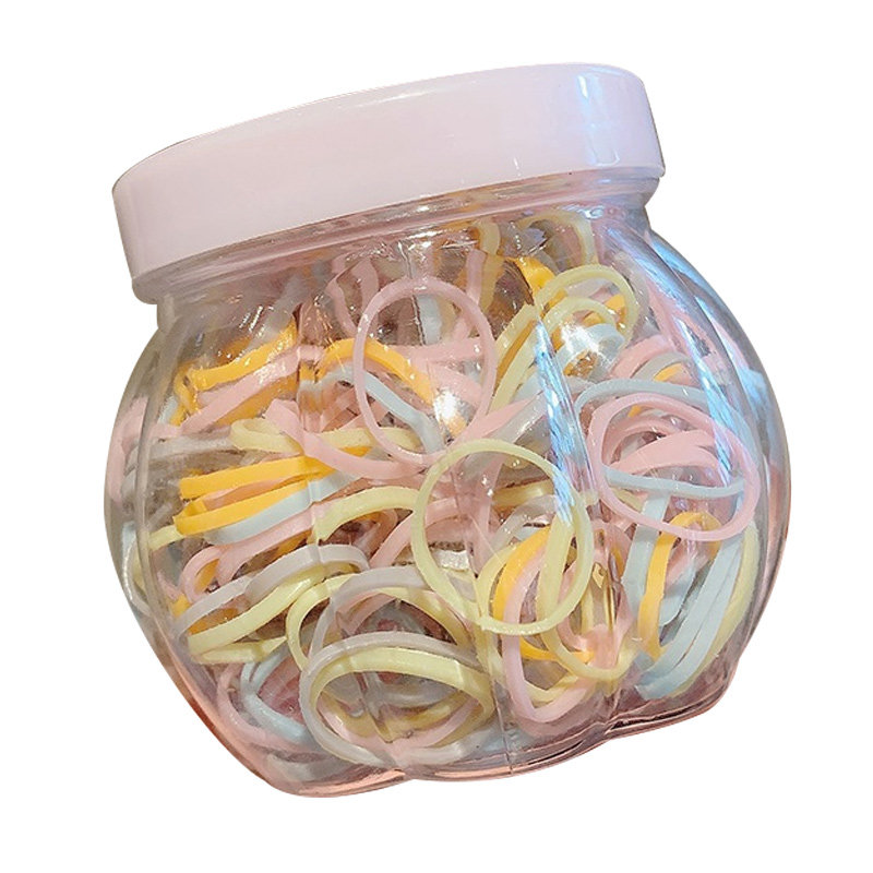 300根儿童一次性不伤发小皮筋黑色加厚高弹力简约扎头发ins发圈