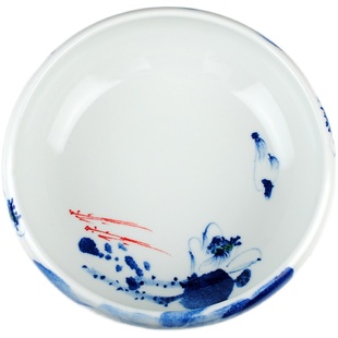 景德镇陶瓷器 青花手绘写意水浅金鱼缸盆养水仙荷花睡莲 家居摆件