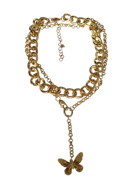 欧美夸张粗链条短款潮女双层嘻哈