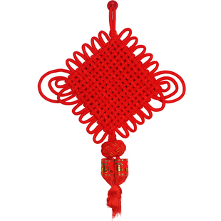 中国结挂件玄关入户门客厅大号墙面绒布卧室电视墙进门上红色挂饰