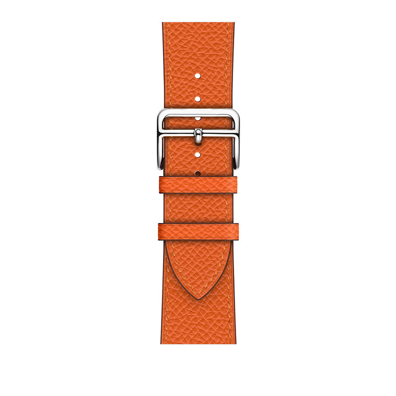 适用apple watch表带iwatch7 Ultra8代撞色真皮男女苹果手表表链