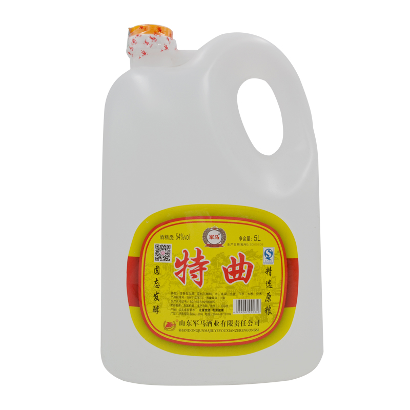 桶装白酒军马5000ml军马酒54特曲