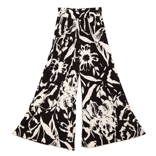 夏长裤女阔腿裤宽松甩裤休闲海边沙滩裤大码高腰显瘦碎花棉麻裙裤