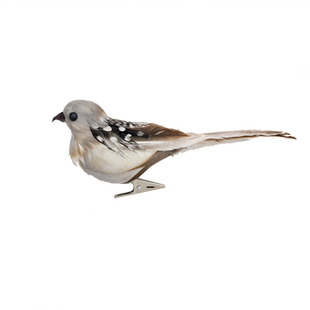 田园仿真小鸟装饰品摆件麻雀鸟巢鸟窝鸟蛋 羽毛乡村带夹子