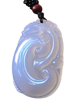 天然白玛瑙三阳开泰吊坠生肖挂件