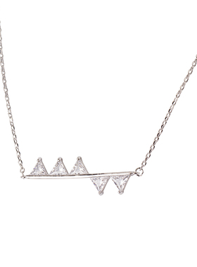 一字锆石镶嵌短款日韩风项链