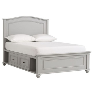 pottery barn儿童美式储物床 高箱床液压床定制 原木抽屉床1.58米