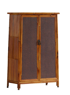 明式凤眼仿古风藤面竹家具茶柜