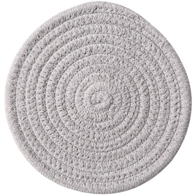 布艺棉麻纯色小清新圆形隔碗盘垫