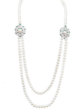 多层白色长款送妈妈天然淡水珍珠