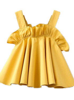 女童公主裙衣宝宝娃娃纯色吊带