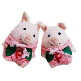 日系可爱pton草帽猪毛绒公仔包挂件ins网红同款屁桃背带小猪玩偶