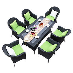 户外庭院家具创意花园桌椅藤编休闲桌椅组合藤椅三五件套阳台藤椅