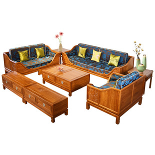 新中式红木家具荷塘月色沙发大果刺猬紫檀缅甸花梨木苏梨京瓷厂家