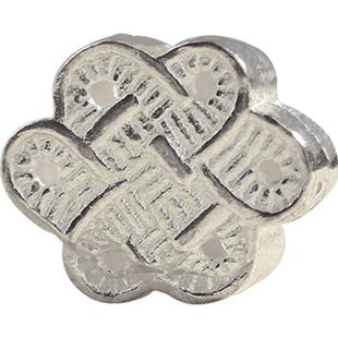 s925银饰配件文玩手串配饰隔珠手链串珠diy材料纯银散珠转运珠子