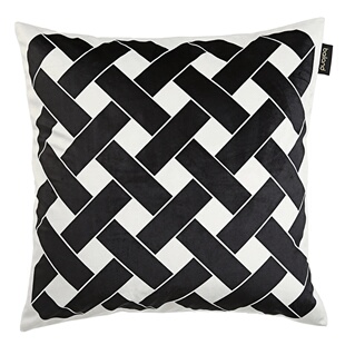 0451几何相交丝绒印花抱枕靠垫背沙发床头靠枕北欧卧室客厅腰靠