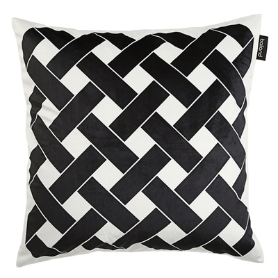 0451几何相交丝绒印花抱枕靠垫背沙发床头靠枕北欧卧室客厅腰靠