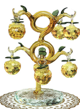 招财树客厅电视柜装饰黄水晶