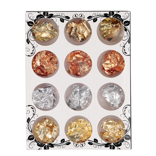 美甲金银箔金纸指甲油胶饰品新娘甲贝壳甲金箔银箔水晶光疗甲贴纸