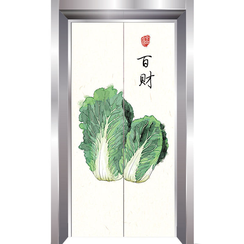电梯内部定制新中式风防水贴纸