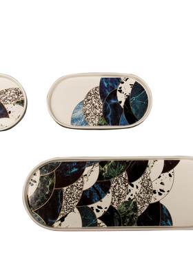 陶瓷花盘餐厅工艺品器皿装饰摆件