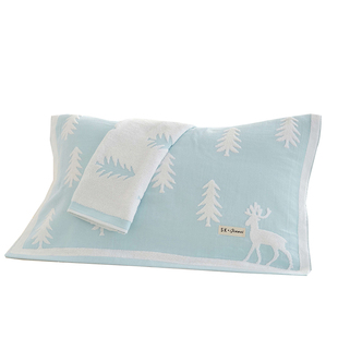 枕巾纯棉纱布成人单人100%全棉一对高档简约纯色男女四季家用