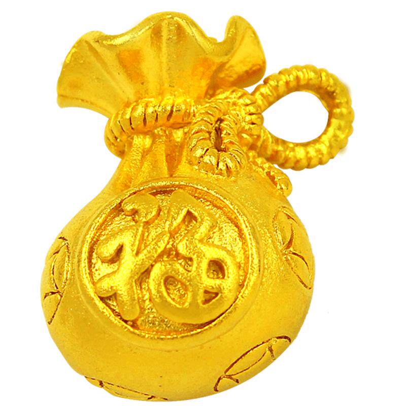 镀黄金福袋转运珠新娘礼物吊坠