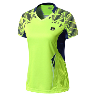 单双号团购定制羽毛球服短袖 女款透气速干粉色t恤网球运动服上衣