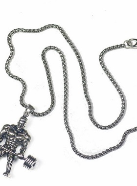 男女健身举重大力士项链毛衣链潮