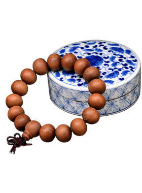 高油密印度老山檀香佛珠单圈手链