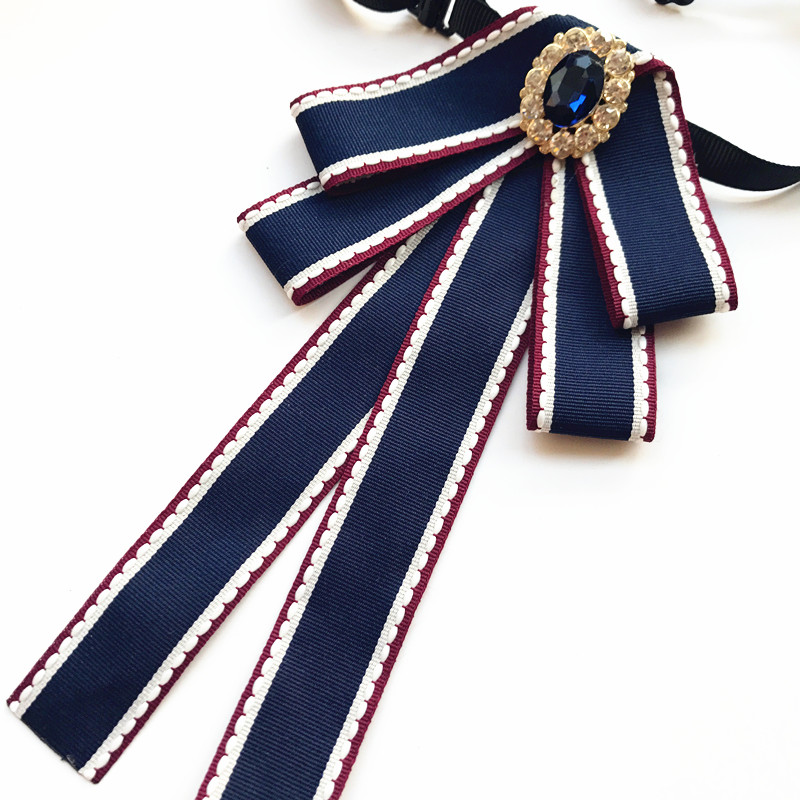 条纹领结 领花女学院风英伦韩版职业银行空姐学生领花蝴蝶结配饰