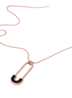 欧美别针设计CHIC中长女玫瑰金