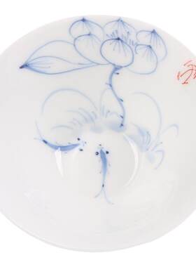 青花瓷手绘斗笠功夫茶具小茶杯品茗杯子喝茶陶瓷器茶盏茶碗
