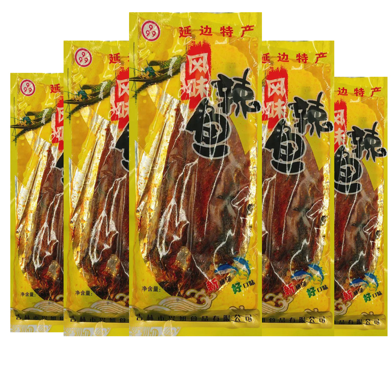 正宗延边风味辣烤明太鱼100g*5条烤鱼片东北烤鱼片手撕辣鱼棒砸鱼