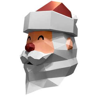 圣诞老人面具圣诞节装饰创意头饰布置手工diy礼物道具c头套圣诞帽