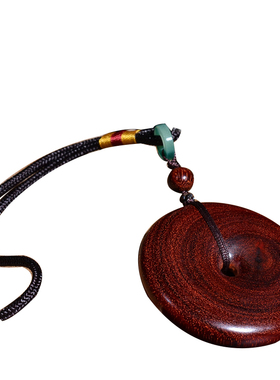 印度小叶紫檀平安扣面包圈项链