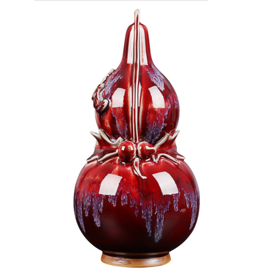 葫芦瓶红色家居客厅酒柜工艺品