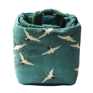 复古名画棉麻收纳包布袋品茗杯茶壶茶杯千里江山仙鹤日式旅行便携