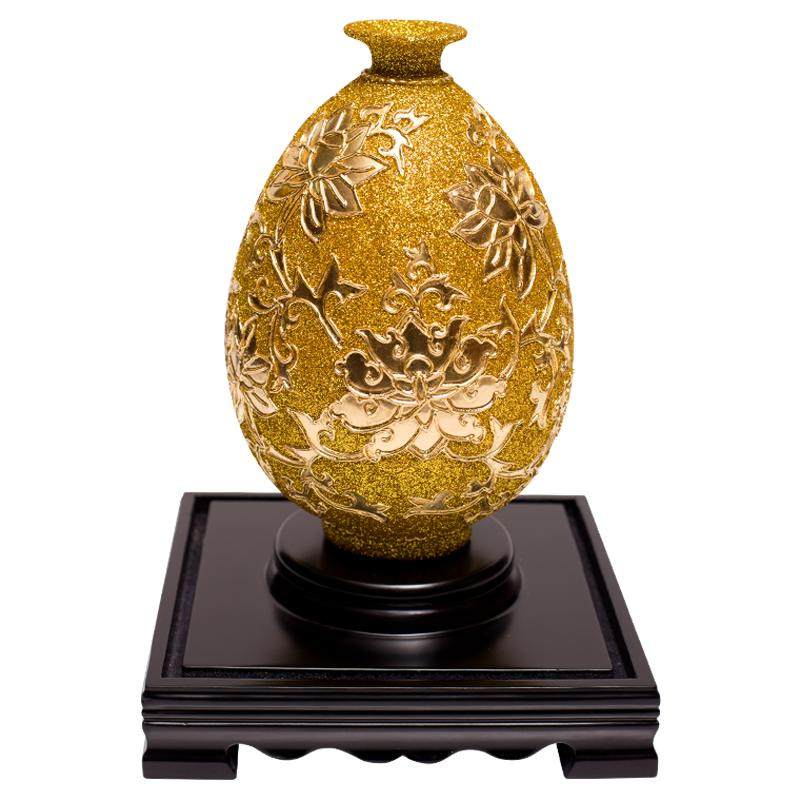 花开富贵花瓶客厅摆件漆线雕工艺品送客户实用礼品开业礼物高档