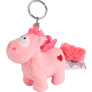 德国NICI独角兽钥匙粉色钥匙扣女可爱包挂件毛绒玩具包包挂饰精致