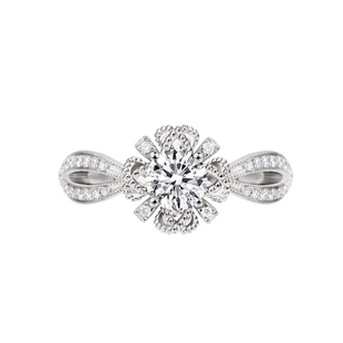 ONE SWEAR/梵誓天使喷泉18k金钻戒结求婚定制女婚戒钻石50分小众