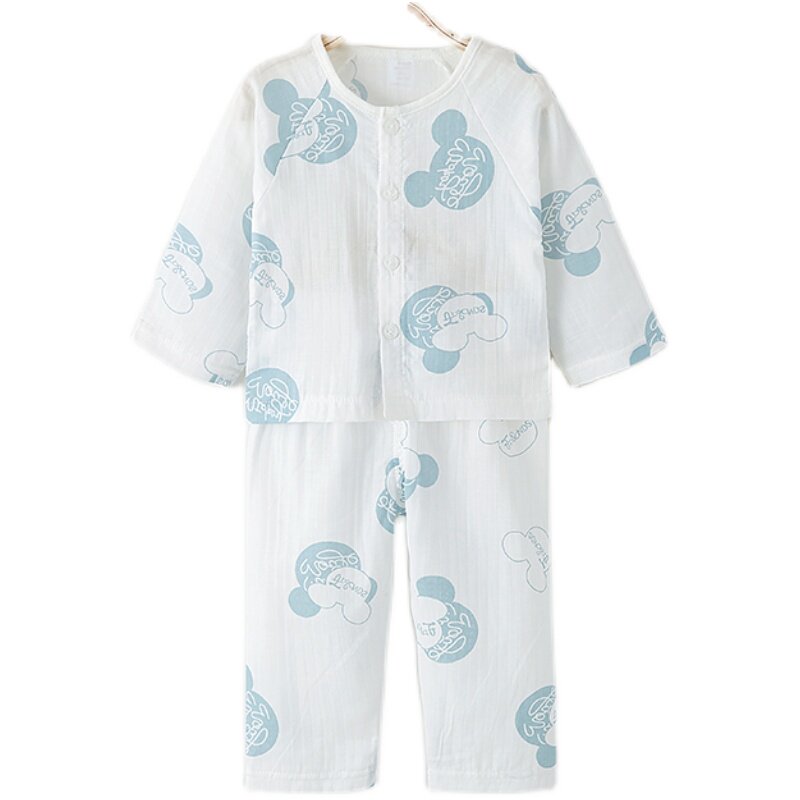 宝宝空调服纱布夏季睡衣套装婴儿