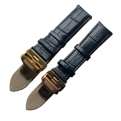 弧形棕色牛皮表带