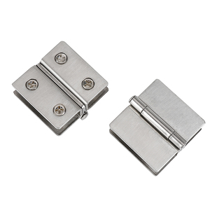 玻璃柜门合页免开孔玻璃铰链配件无框折页橱柜酒柜宠物柜专用门铰