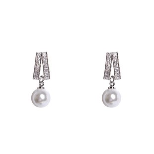 高级感小香风耳钉女仿大牌耳饰适合圆脸显瘦气质珍珠耳坠耳环纯银