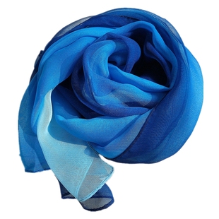 百搭纱巾女薄款夏季渐变轻薄仪态蓝色丝巾舞蹈垂感飘逸柔软长围巾