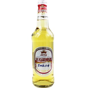 破损包赔百威红石梁7度山泉啤酒500ml玻璃大瓶装小麦低浓度淡黄啤