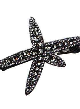 韩国饰品海星发夹边夹不规则镶钻