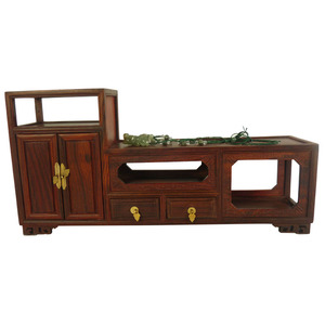 明清袖珍小家具模型小摆件迷你家居仿真摆设红木质复古微型电视柜